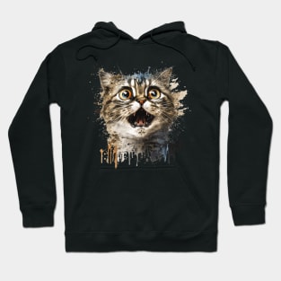 Funny Scared Cat Face, Cat Lover, Scaredy Cat Hoodie